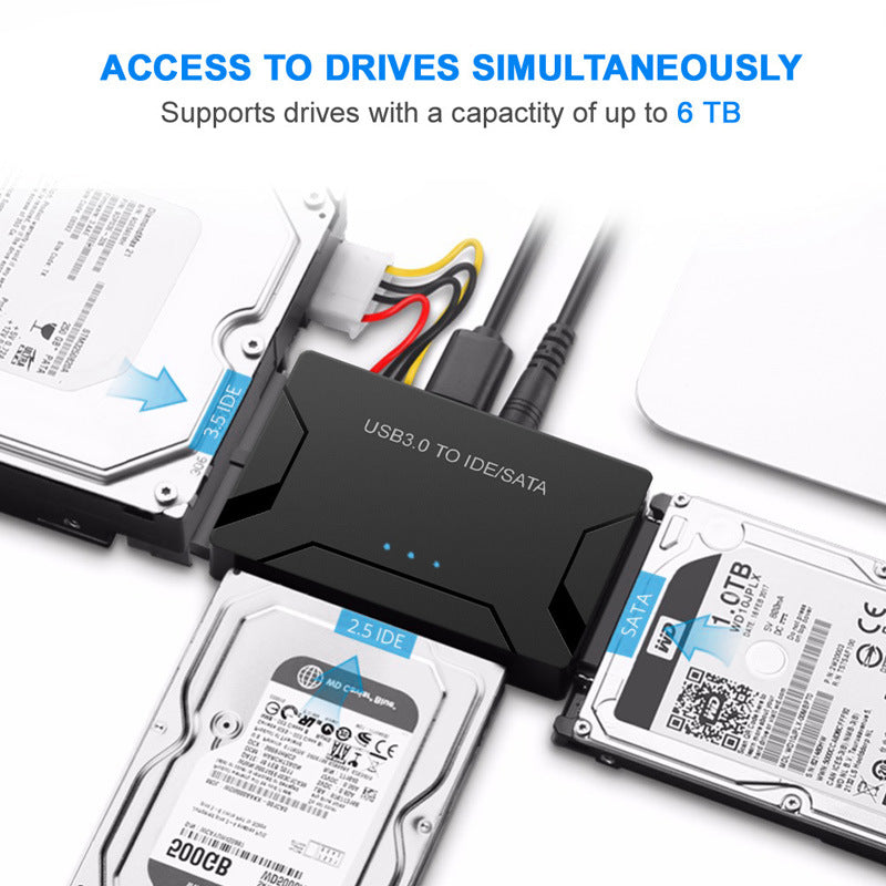 USB3.0 Hard Drive Adapter USB3.0 to SATA IDE Converter with Power Switch Multifunctional Easy Drive Cable USB3.0 Hard Drive Adapter USB3.0 to SATA IDE Converter with Power Switch Multifunctional Easy Drive Cable